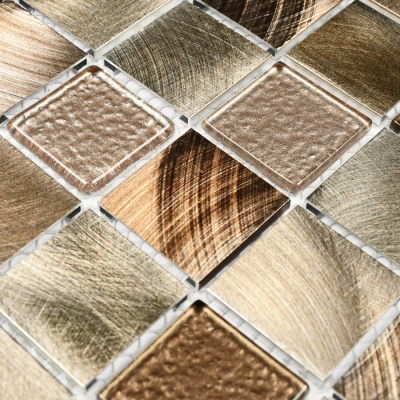 Bonaparte Titan Bronze 31,8x31,8x4 (чип 30x30 мм) Мозаика стеклянная с металл. вставками