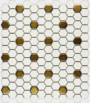 Bonaparte Babylon Gold matt 26x30x6 (чип 23x26 мм) Мозаика керамогранитная