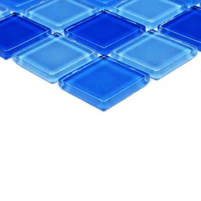 Bonaparte Blue Wave-1 30x30x4 (чип 25x25 мм) Мозаика стеклянная