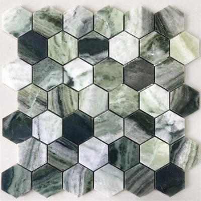 Pietrine Hexagonal Onice Verde Oliva Hex Pol 28,9x29,2 Мозаика микс