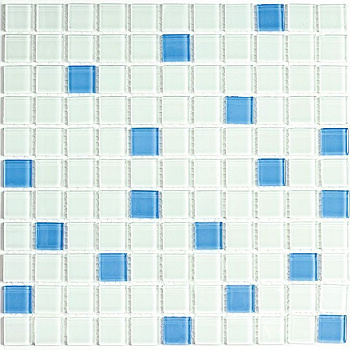 Bonaparte Jump Blue №8 (light) 30x30x4 (чип 25x25 мм) Мозаика стеклянная