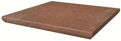 Scandiano Rosso Kapinos Stopnica Narozna 33x33 Ступень с капиносом, угловая, структурная