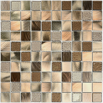Bonaparte Titan Bronze 31,8x31,8x4 (чип 30x30 мм) Мозаика стеклянная с металл. вставками
