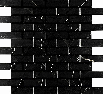 Velsaa Estrada Nero Brick Bone (23x70) 30x32 Мозаика