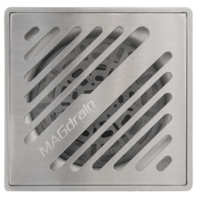 Трап сантехнический MAGdrain PFC 30 Q50-B 100x100 (магнитный клапан) нерж., матовый