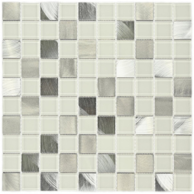 Bonaparte Titan Silver 31,8x31,8x4 (чип 30x30 мм) Мозаика стеклянная с металл. вставками